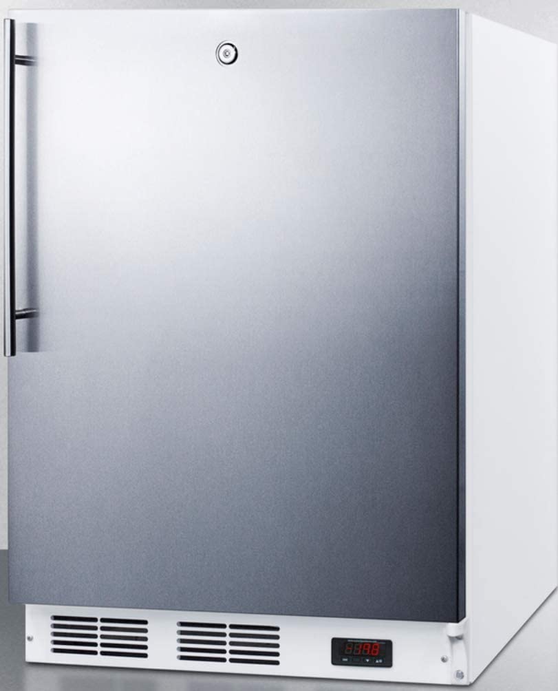 VT65ML7SSHVADA 24&#34; Commercially Approved ADA Compliant Upright Freezer with 3.5 cu. ft. Capacity Factory Installed Lock Three Slide-Out Drawers and Adjustable Thermostat in Stainless Steel