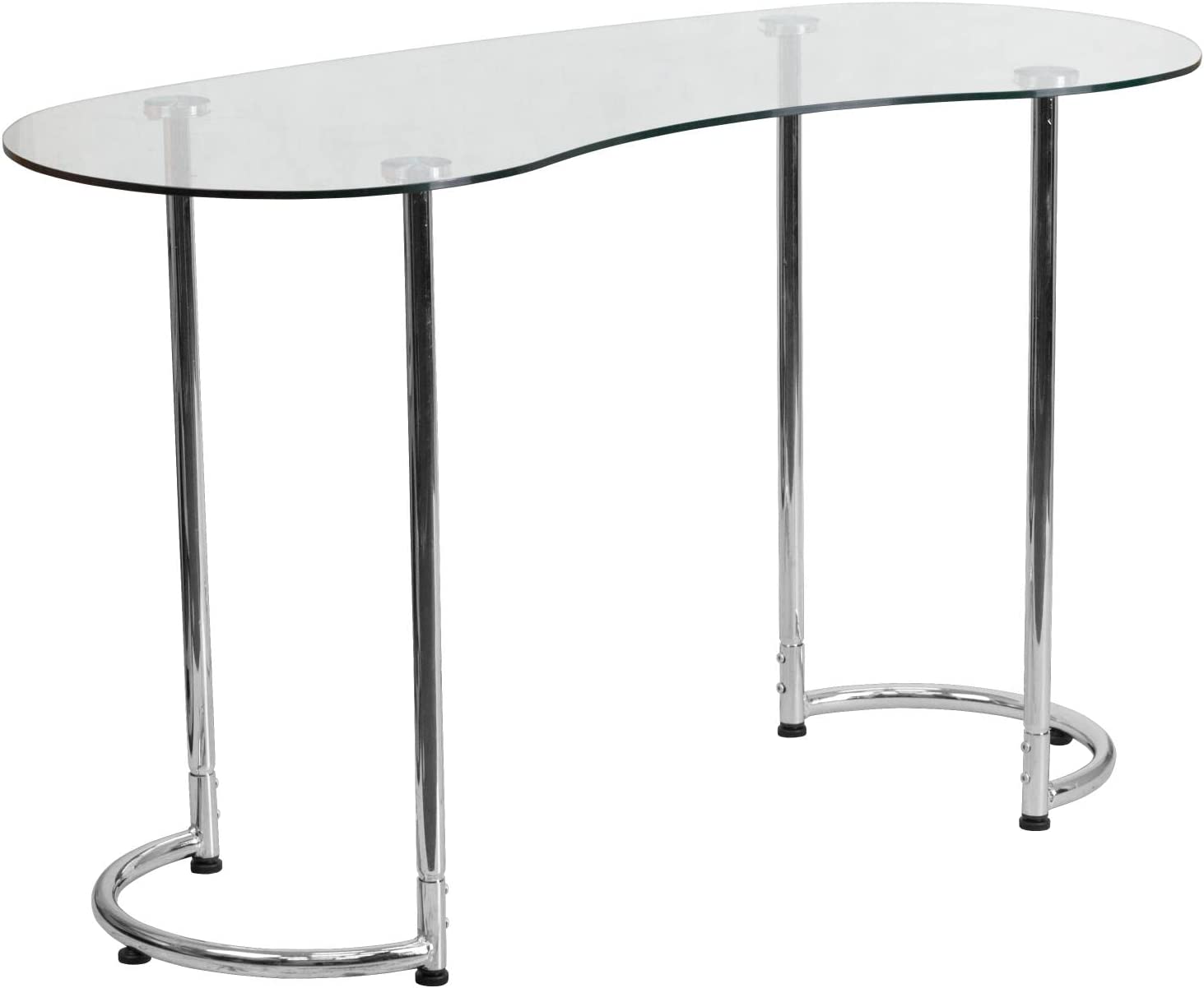 Flash Furniture Contemporary Desk with Curvaceous Clear Tempered Glass