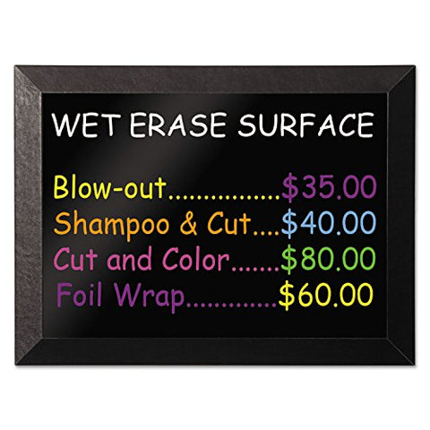 MasterVision Kamashi Wet Erase Board Black MDF Frame 24 Inches x 36 Inches