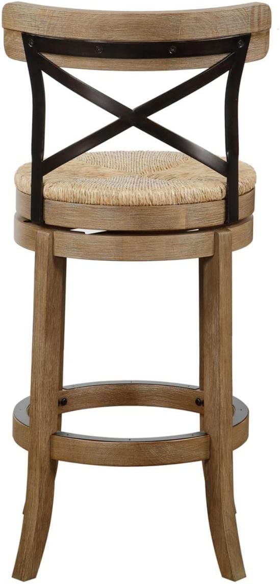 Boraam Myrtle Bar Height Stool, 29-Inch, Wheat Wire-Brush