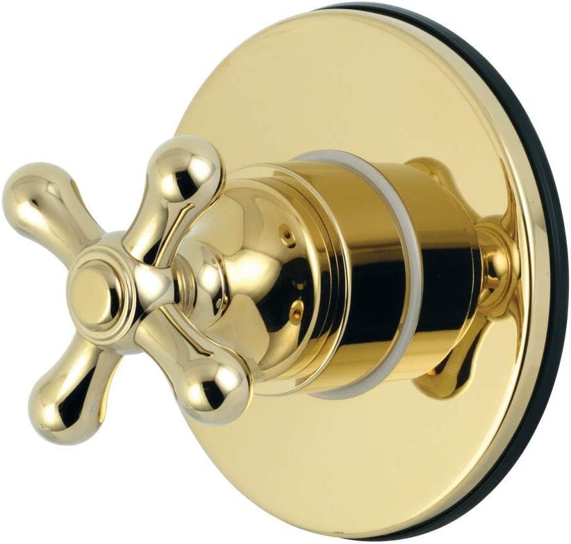 Kingston Brass KS3032AX Three-Way Diverter Valve with Trim Kit, Polished Brass