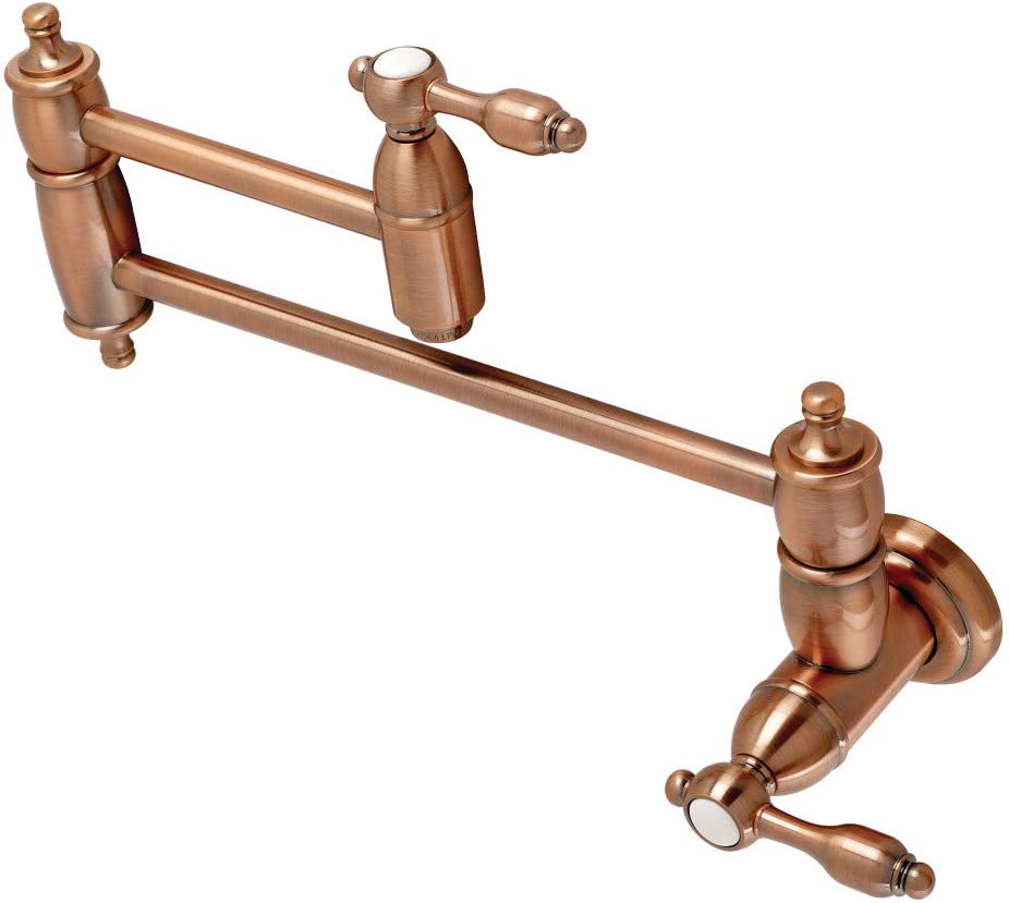 Kingston Brass KS310TALAC Tudor Pot Filler, Antique Copper