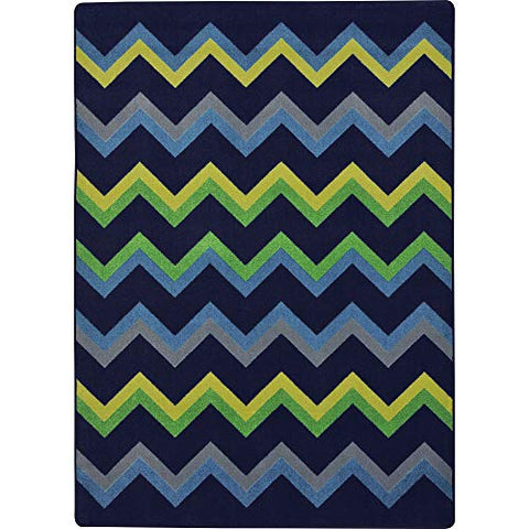 Joy Carpets Kid Essentials Sonic Teen Area Rugs, 92-Inch by 129-Inch by 0.36-Inch, Navy