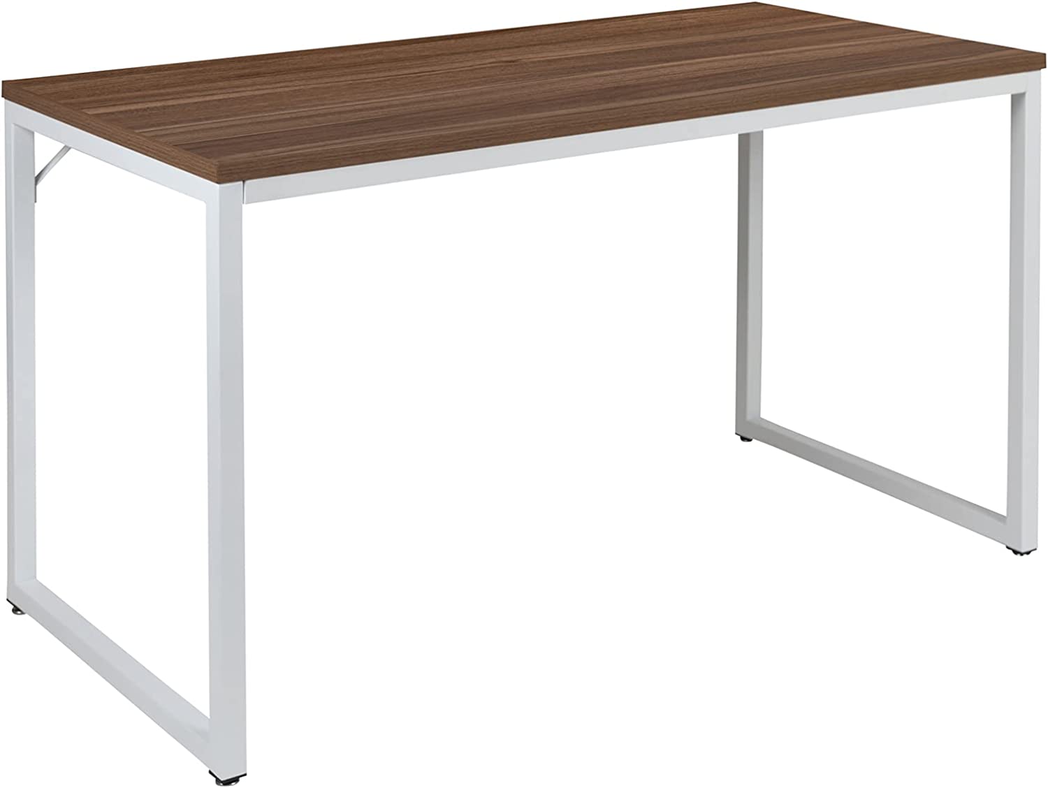 Tiverton Industrial Modern Desk - Commercial Grade Office Computer Desk and Home Office Desk - 47Inch Long (Walnut/White)