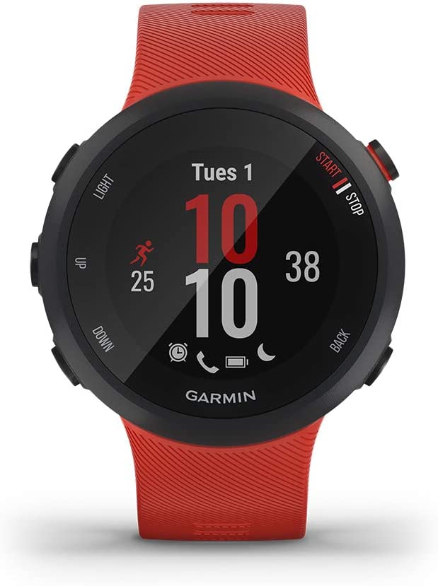 Garmin Forerunner 45, 42mm Easy-to-Use GPS Running Watch with Garmin Coach Free Training Plan Support, Red