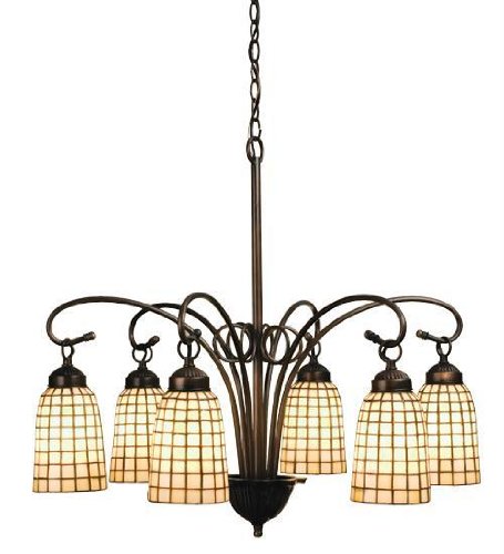 27.5InchW Terra Bone 6 LT Chandelier