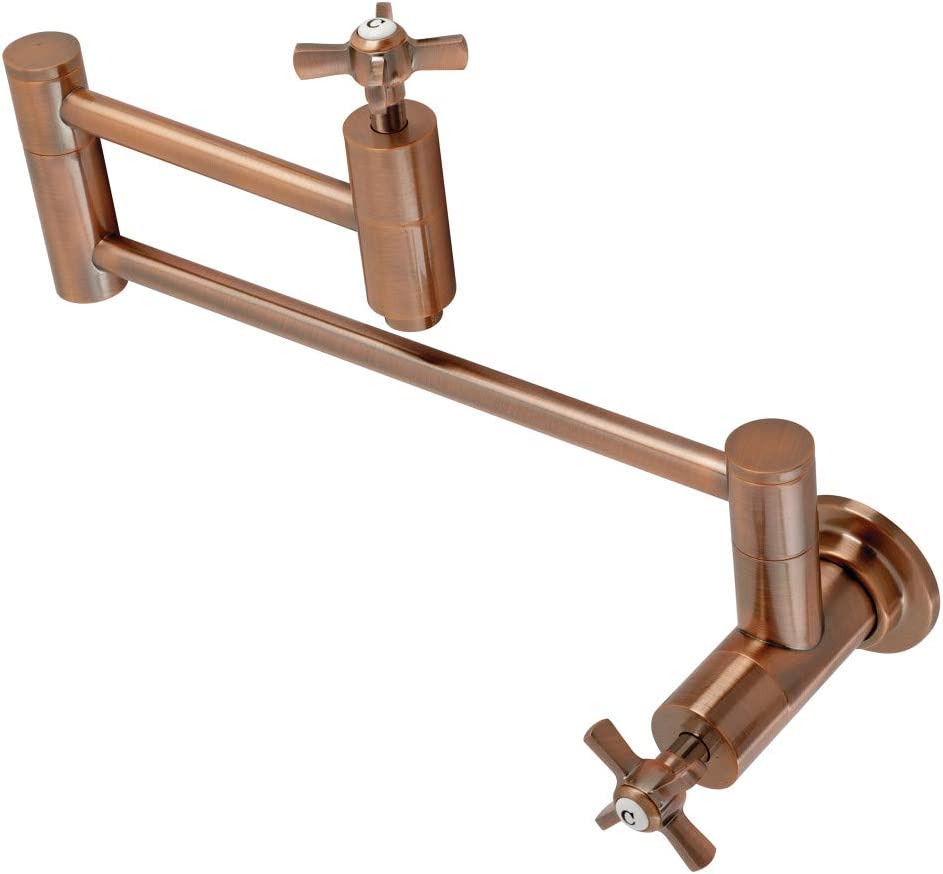 Kingston Brass KS810ZXAC Millennium Pot Filler, Antique Copper