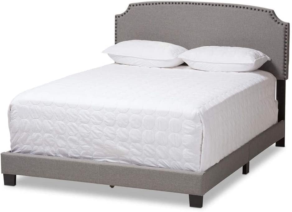 Baxton Studio Odette Modern and Contemporary Light Grey Fabric Upholstered Full Size Bed