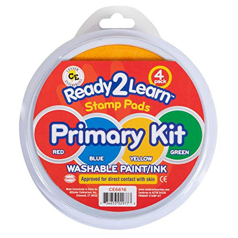 Center Enterprises Ready2Learn Washable paint/Ink Stamp Pads primary set of 4