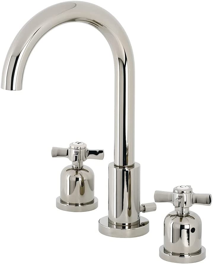 Kingston Brass FSC8929ZX Millennium Widespread Bathroom Faucet, 5-3/8 Inch in Spout Reach, Polished Nickel