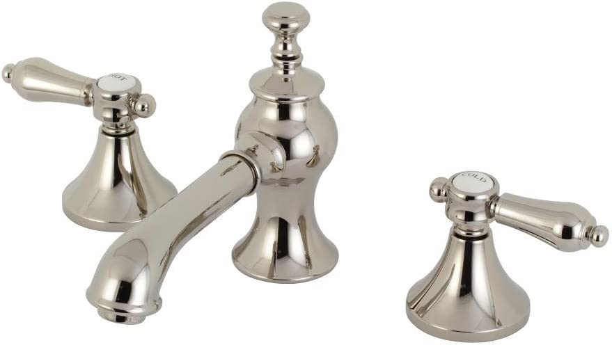 Kingston Brass KC7066BAL Heirloom Widespread Bathroom Faucet, Polished Nickel