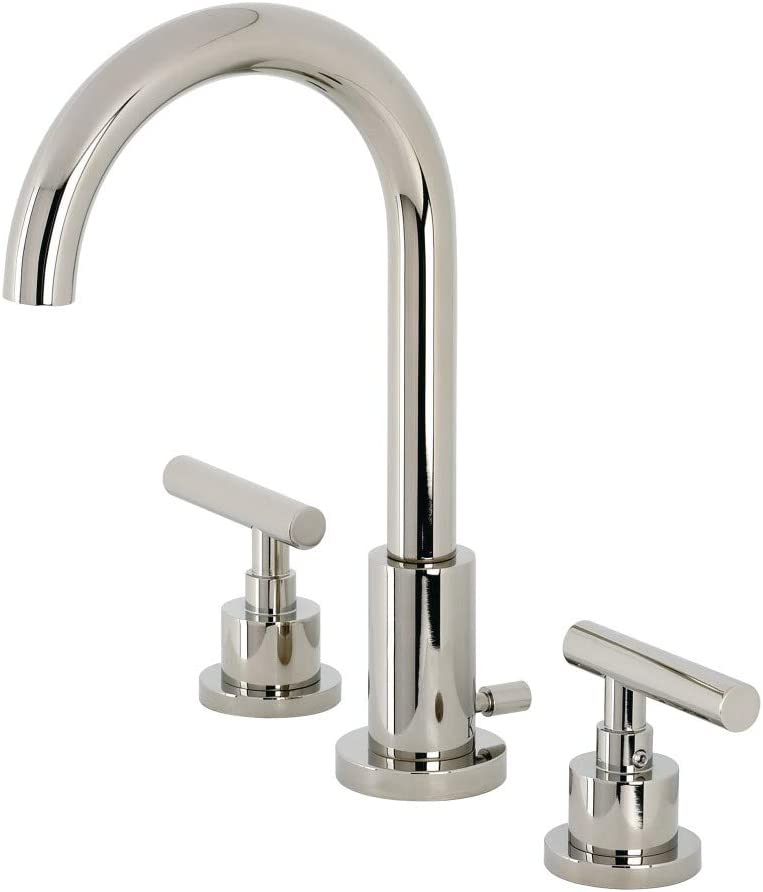 Kingston Brass FSC8929CML Manhattan Widespread Bathroom Faucet, Polished Nickel