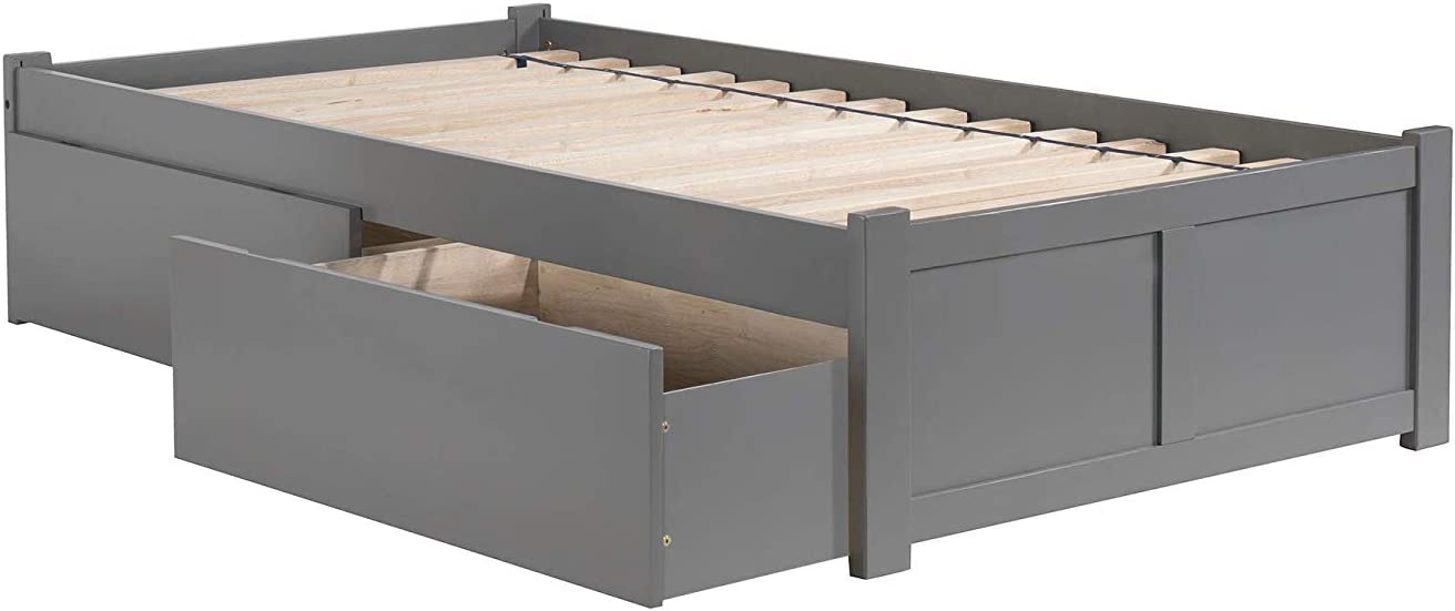 AFI Concord Platform 2 Urban Bed Drawers, Queen, Grey