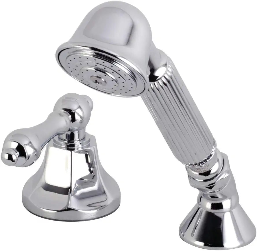 Kingston Brass KSK4301ALTR Deck Mount Hand Shower with Diverter for Roman Tub Faucet, Polished Chrome