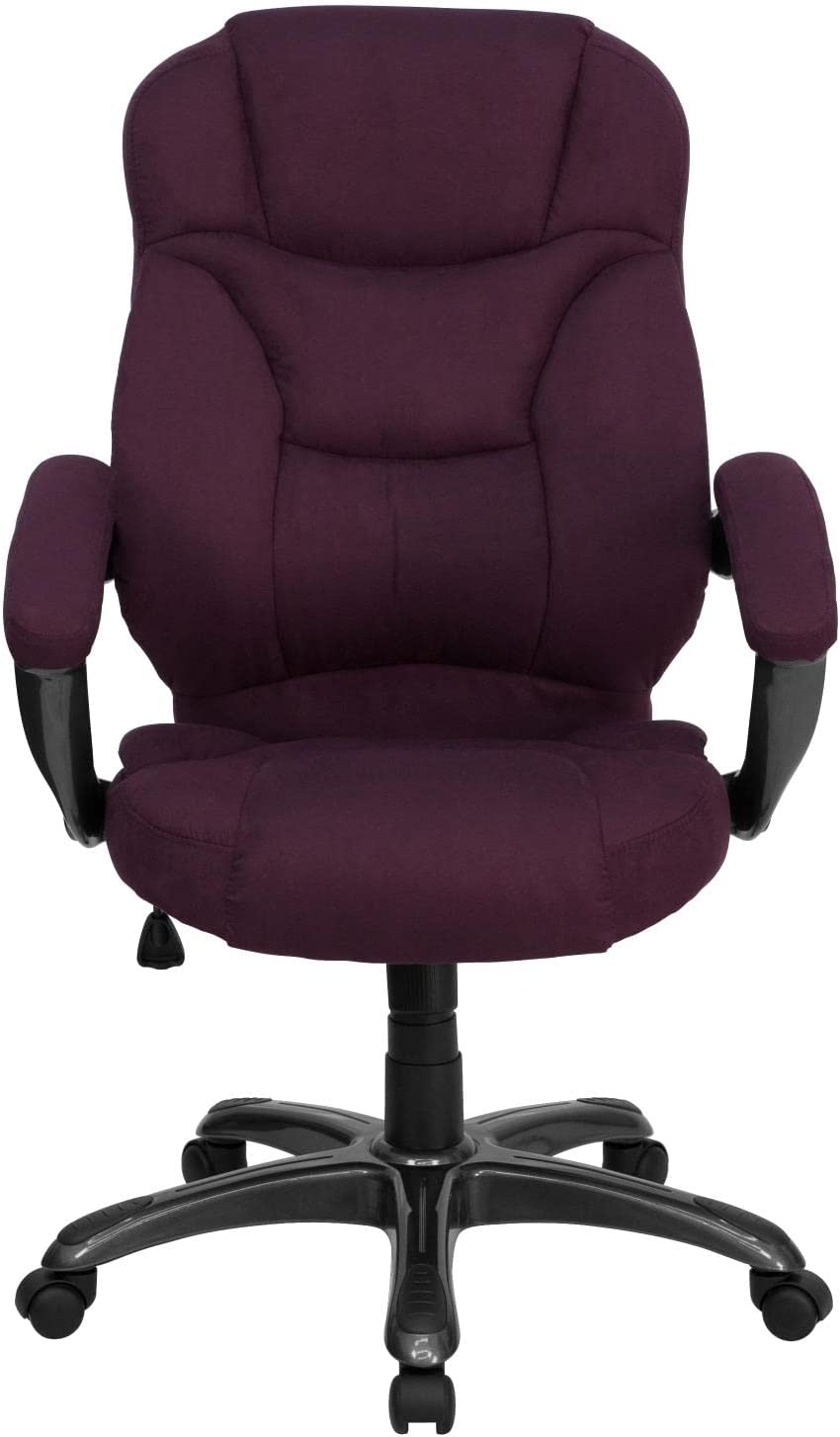 Flash Furniture High Back Navy Blue Microfiber Contemporary Executive Swivel Ergonomic Office Chair with Arms