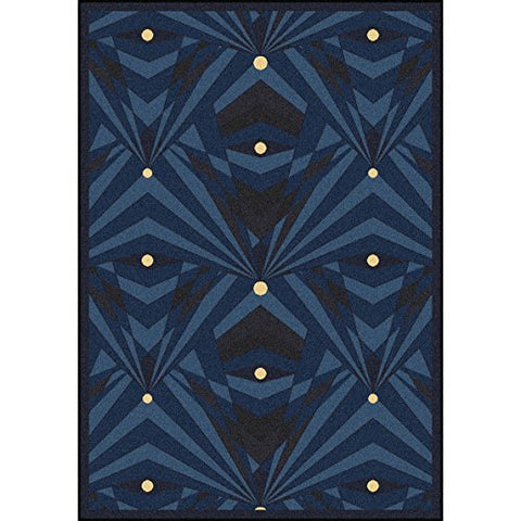 Joy Carpets Any Day Matinee Deco Strobe Theater Area Rugs, 64-Inch by 92-Inch by 0.36-Inch, Navy