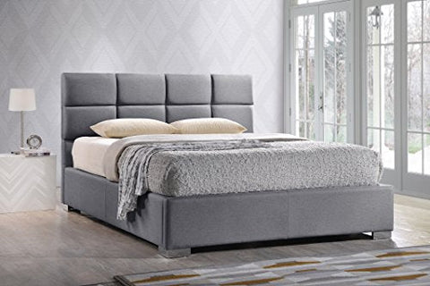 A celebration of simple uncluttered design` the Sophie Modern and Contemporary Fabric Upholstered Platform Bed exudes an effortless style that adds character to any bedroom. Made from solid hardwood and plywood` the bed frame is built to be a sturdy base