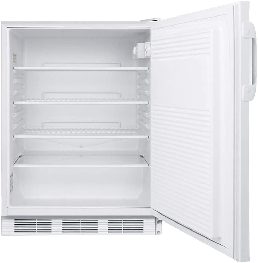 Summit Appliance FF7LWADA Accucold Commercial All-Refrigerator, ADA Compliant, 24&#34; Wide, Factory-installed Lock, Automatic Defrost, Hidden Evaporator, Adjustable Shelves, 5.5 cu.ft Capacity