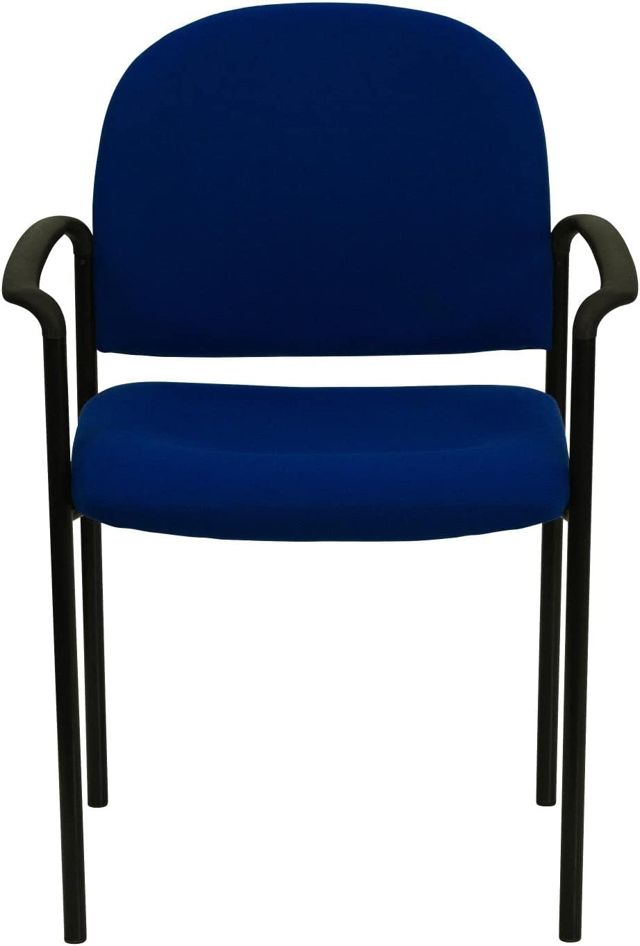 Flash Furniture Comfort Navy Fabric Stackable Steel Side Reception Chair with Arms