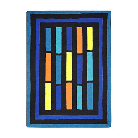Joy Carpets Kid Essentials Traffic Jam Teen Area Rugs, 46-Inch by 64-Inch by 0.36-Inch, Blue