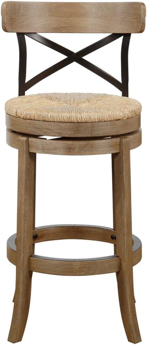 Boraam Myrtle Bar Height Stool, 29-Inch, Wheat Wire-Brush