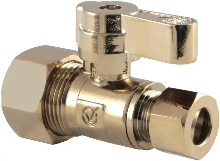 Kingston Brass KF5335PB Baseline 5/8-Inch x 3/8-Inch OD Comp Straight Stop Valve, Polished Brass