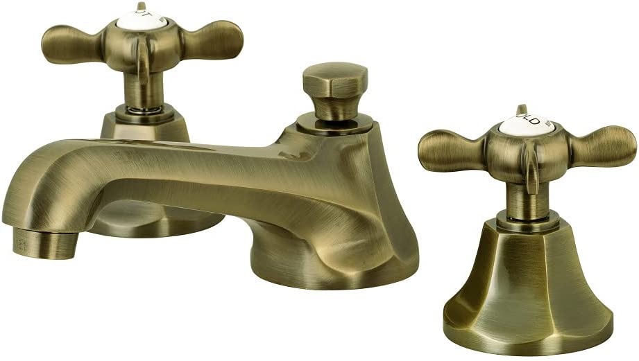 Kingston Brass KS4463BEX Essex 8&#34; Widespread Bathroom Faucet, Antique Brass