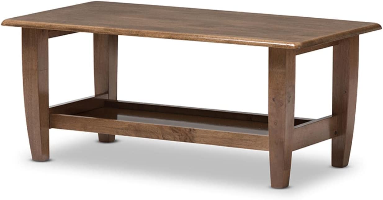 Baxton Studio Pierce Mid-Century Modern Coffee Table Contemporary/Walnut Brown