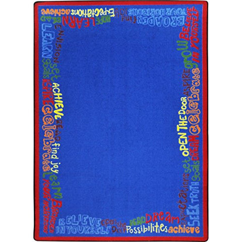 Joy Carpets 1855D Read Believe &amp Achieve Childrens Rugs, D, Multicolor