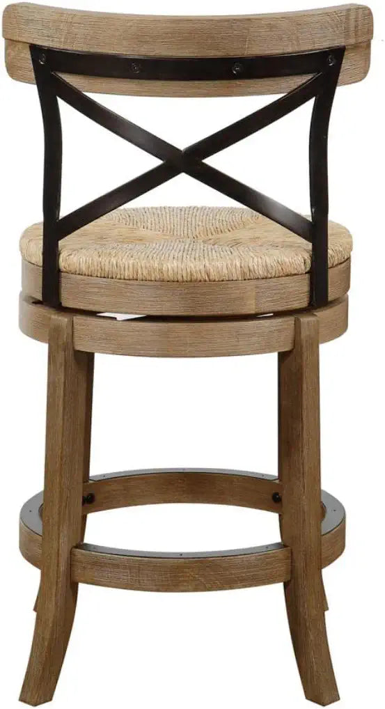 Boraam Myrtle Counter Height Stool, 24-Inch, Wheat Wire-Brush