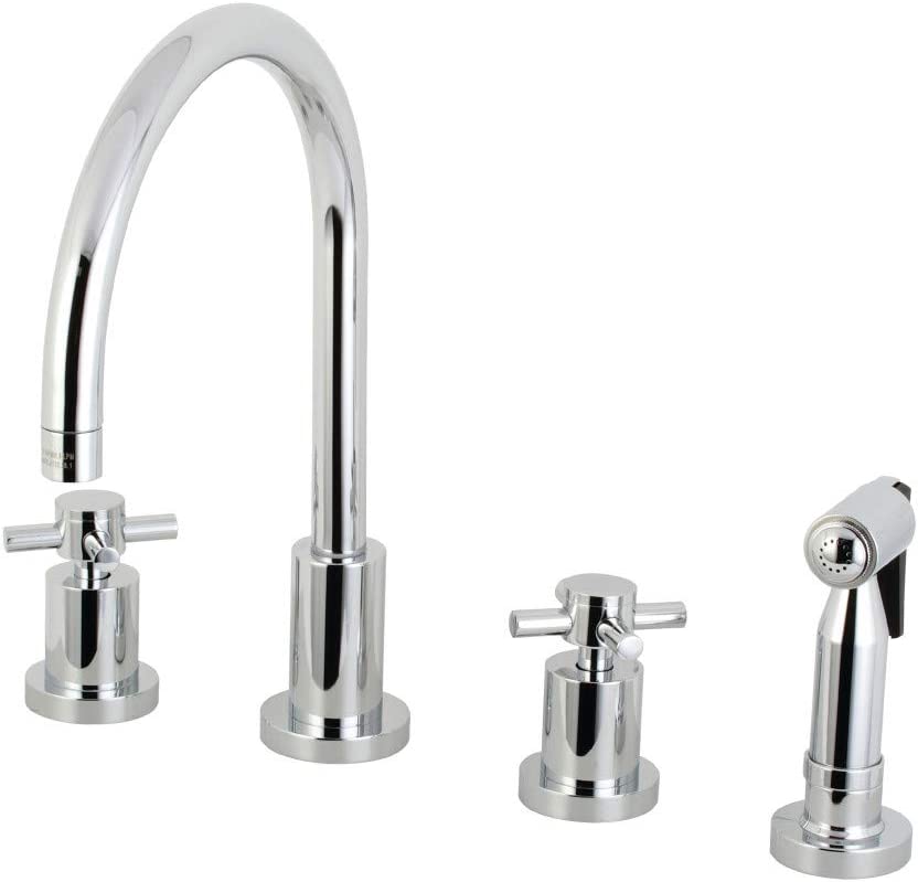 Kingston Brass KS8721DXBS Concord Widespread Kitchen Faucet, Polished Chrome
