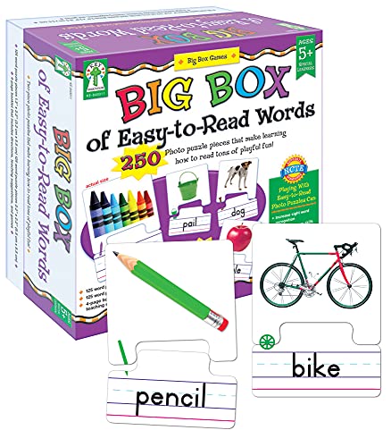 Key Education Big Box of Easy-To-Read Words PuzzlesÃ¢â‚¬â€Sight Words and Phonics Practice With Word and Photo Puzzle Pieces, Special Learners Ages 5+ (250 pc)