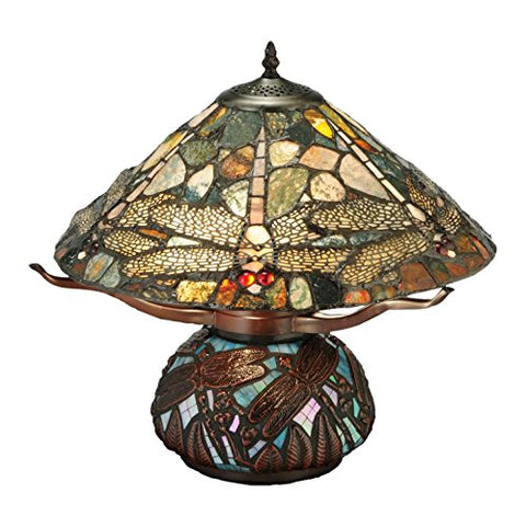 16.5InchH Dragonfly Cut Agata Table Lamp