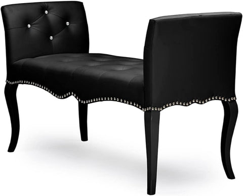 Baxton Studio Kristy Bench, One Size, Black