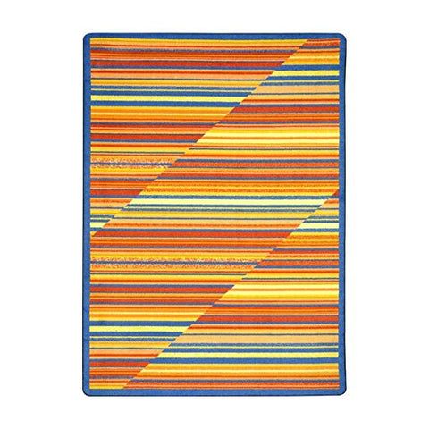 Joy Carpets Kid Essentials Rhythm Teen Area Rugs, 92-Inch by 129-Inch by 0.36-Inch, Sunset