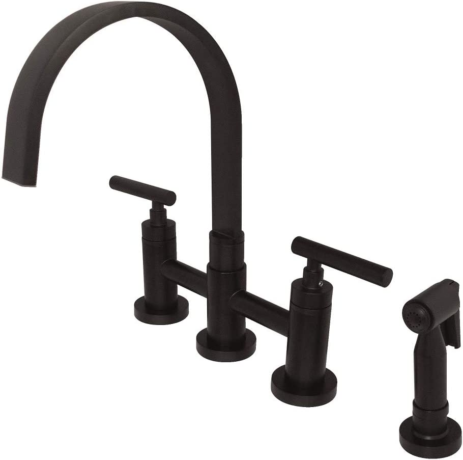 Kingston Brass KS8265CMLBS Manhattan Bridge Kitchen Faucet, Oil Rubbed Bronze