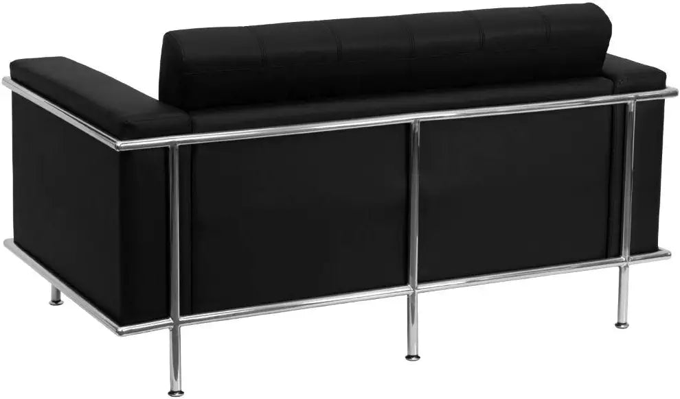 Flash Furniture HERCULES Lesley Series Contemporary Black LeatherSoft Loveseat with Encasing Frame