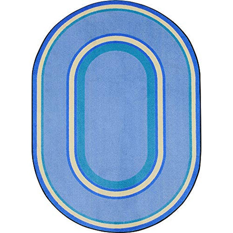 Joy Carpets Kid Essentials Ripples Misc Sold Color Area Rugs, 92-Inch by 129-Inch by 0.36-Inch, Boy Blue