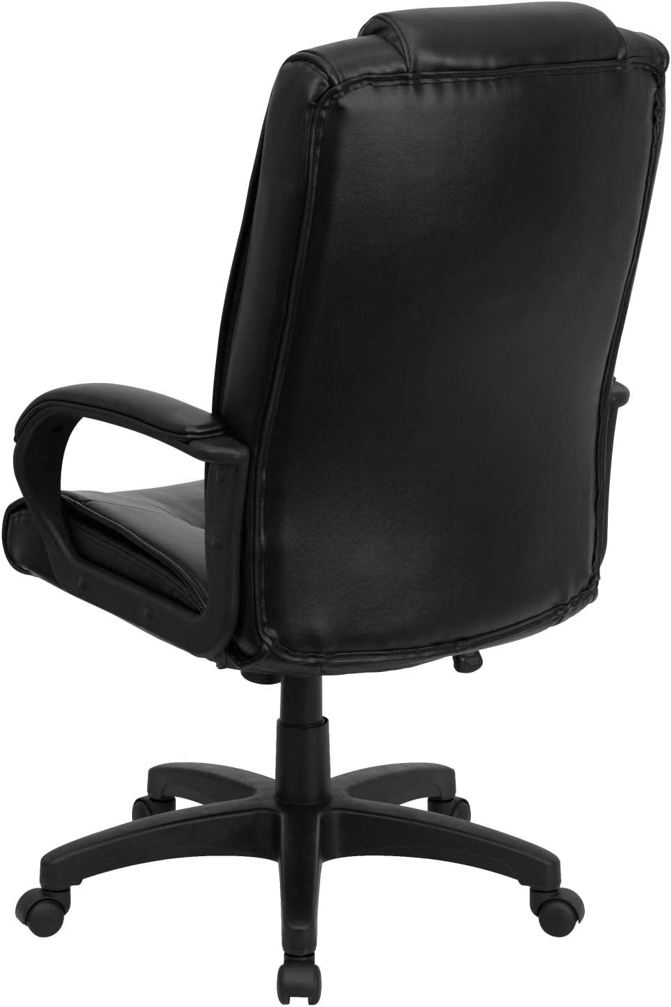 Flash Furniture High Back Black LeatherSoft Executive Swivel Office Chair with Oversized Headrest and Arms