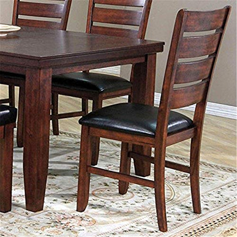 Acme Urbana Faux Leather Dining Side Chair in Black and Cherry (Set 2)