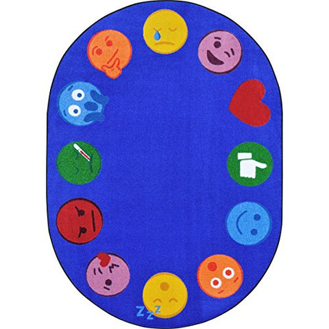 Joy Carpets 1940D Emoji Edge Childrens Rugs, D, Multicolor