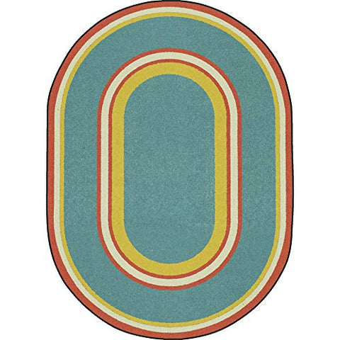 Joy Carpets Kid Essentials Ripples Misc Sold Color Area Rugs, 46-Inch by 64-Inch by 0.36-Inch, Beach