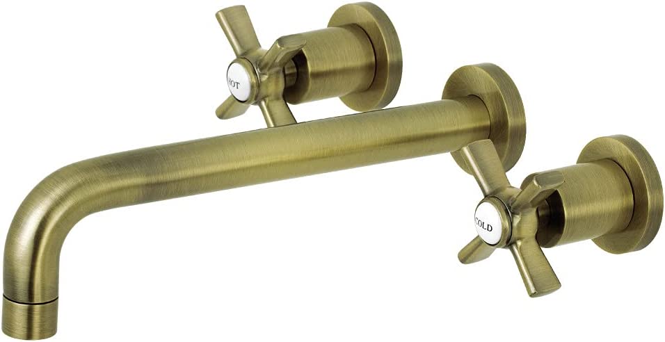 Kingston Brass KS8023ZX Millennium 2-Handle Wall Mount Roman Tub Faucet, Antique Brass