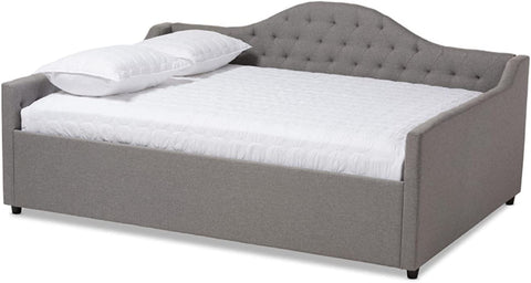Baxton Studio Eliza Modern and Contemporary Grey Fabric Upholstered Full Size Daybed