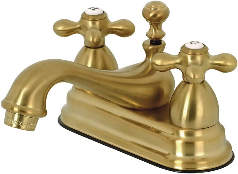 Kingston Brass KS3607AX 4 in. Centerset Bathroom Faucet, Brushed Brass