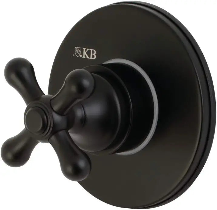 Kingston Brass KS3030AX Three-Way Diverter Valve with Trim Kit, Matte Black