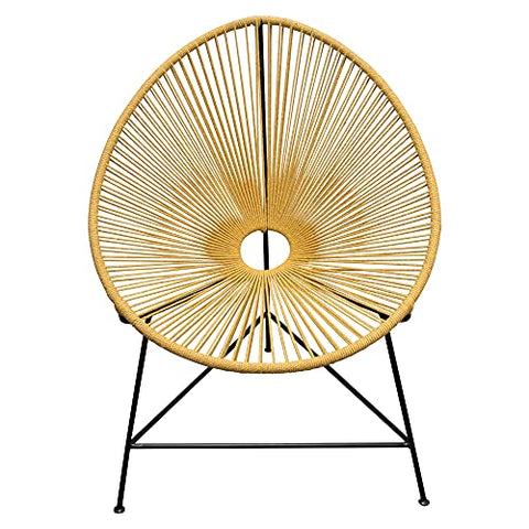 The Sativa Accent Chair by Diamond Sofa is not your Papas Papasan.  Constructed of Natural Orange Cotton Rope with Black Powder Coated Iron Frame, The Sativa Accent Chair serves up major style and comfort whether indoors or on the patio.