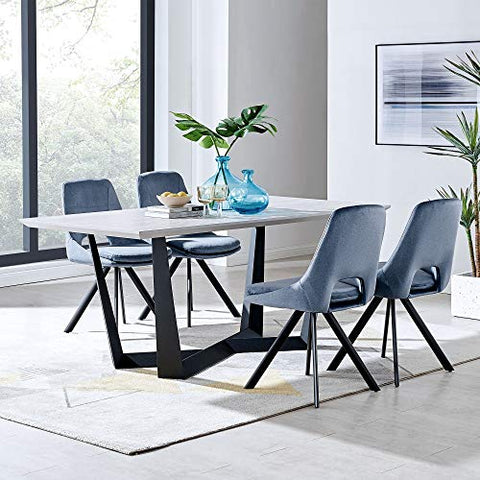Armen Living Radford and Blue Lexi 5 Piece Modern Rectangular Dining Set