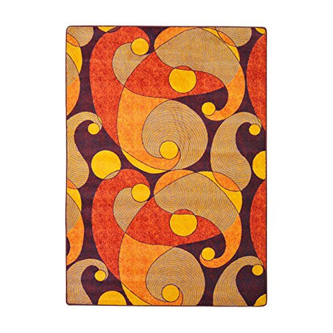 Joy Carpets Kid Essentials Jazzy Teen Area Rugs, 46-Inch by 64-Inch by 0.36-Inch, Orange/Purple