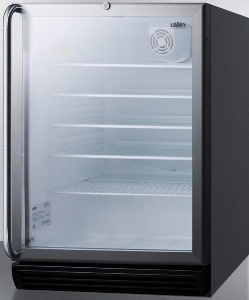 Summit SCR600BGLSHADA 24&#34;&#34; ADA Compliant Beverage Center with 5.5 cu. ft. Capacity Double Pane Tempered Glass Door Factory Installed Lock and Automatic Defrost in Stainless Steel